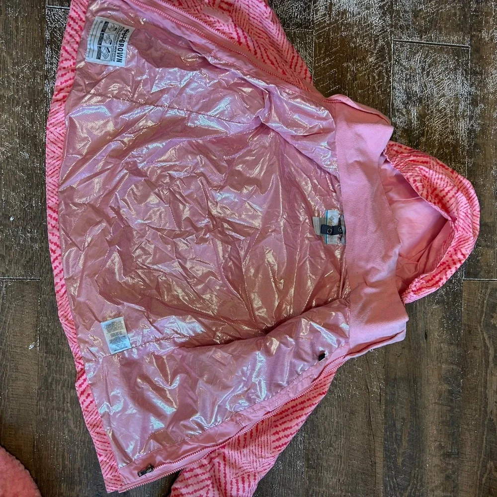 Columbia Girls Pink Chevron 3-in-1 Interchange Jacket Omni-Heat Small